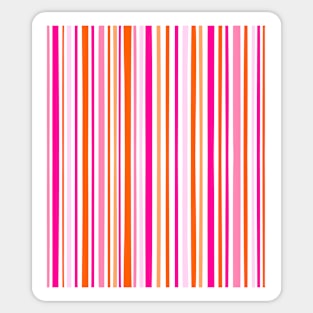 Pink and Orange Summer Stripes Sticker